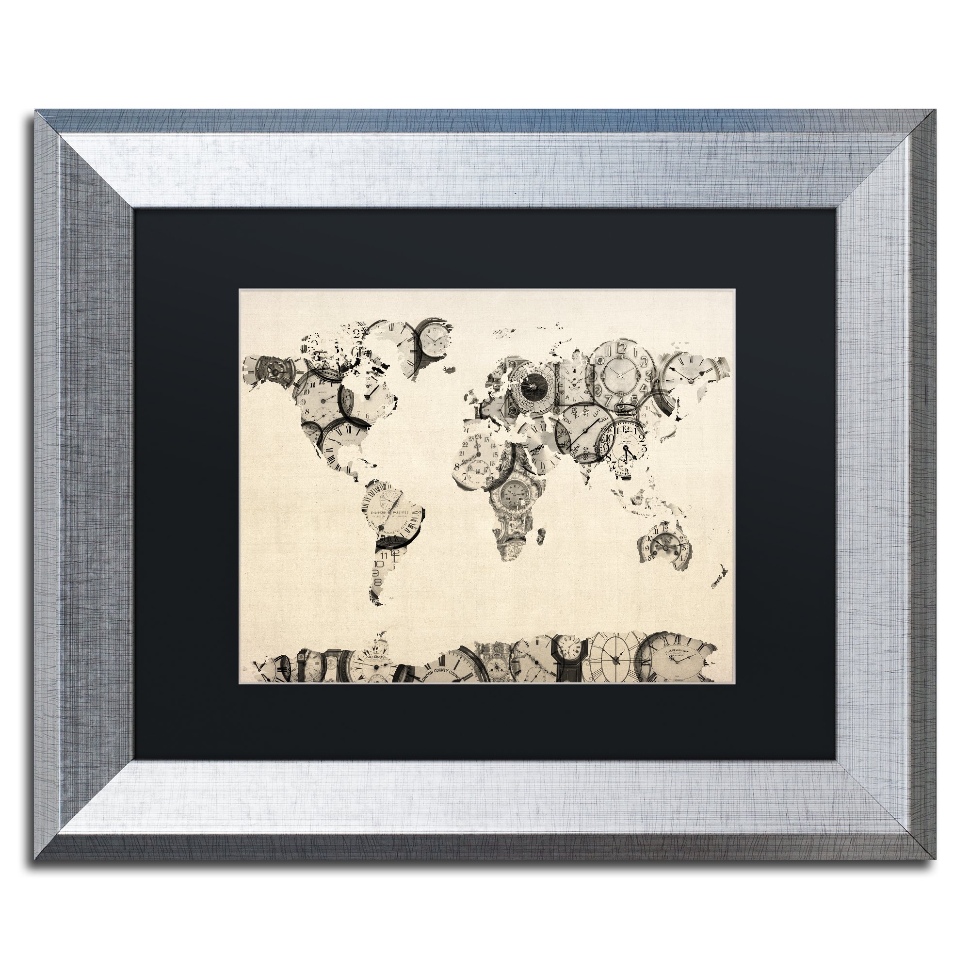 Amazon.com: Trademark Fine Art Old Clocks World Map by Michael